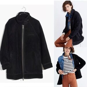 Madewell Sherpa City Grid Coat in Black Size M